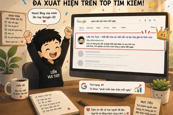 Liên vui tươi đã xuất hiện trên google search